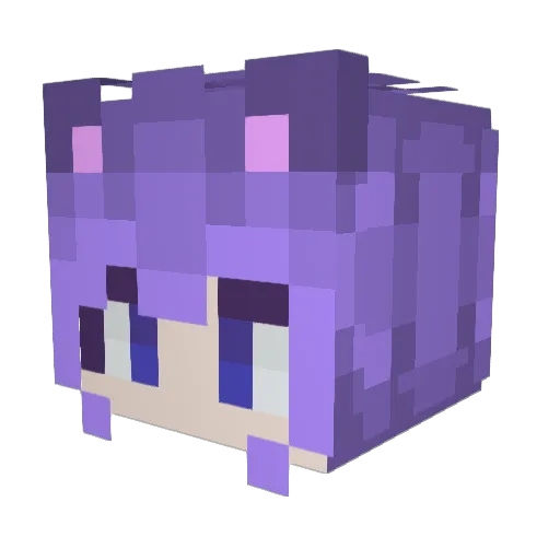 nekobaya Minecraft avatar head, 3D render