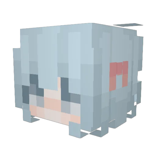 nekochoco Minecraft avatar head, 3D render