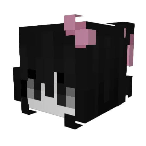 nekochun Minecraft avatar head, 3D render