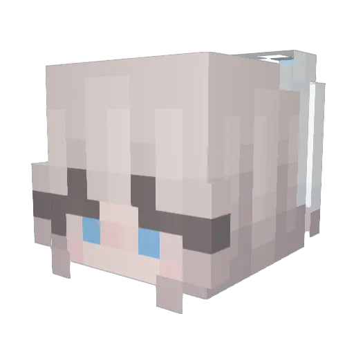 nekodanyaa Minecraft avatar head, 3D render