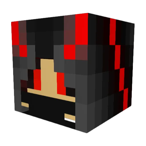 nekolufia Minecraft avatar head, 3D render