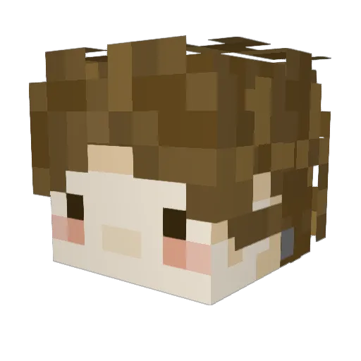 nekomalili Minecraft avatar head, 3D render