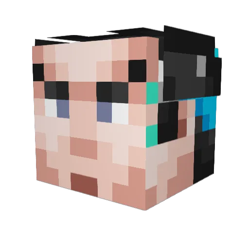 nekomancies Minecraft avatar head, 3D render