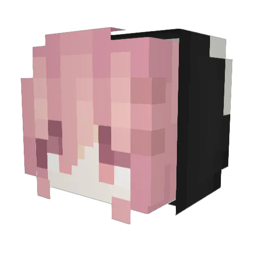 nekomecchan Minecraft avatar head, 3D render