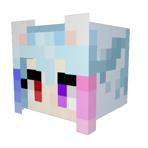 nekomera Minecraft avatar head, 3D render