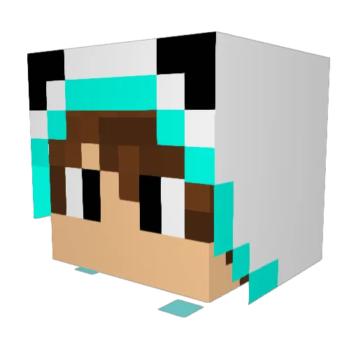 nekomimi_makaron Minecraft avatar head, 3D render