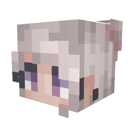 nekooOvO Minecraft avatar head, 3D render