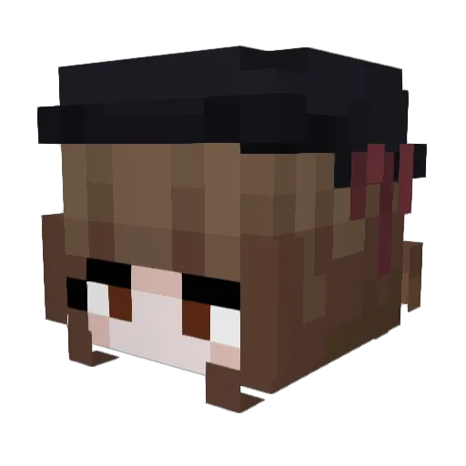 nekosaen Minecraft avatar head, 3D render