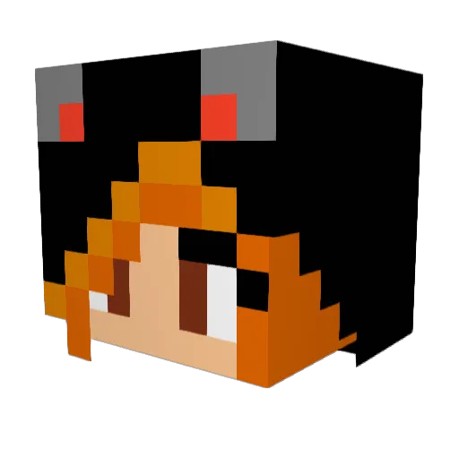 nekosilent Minecraft avatar head, 3D render