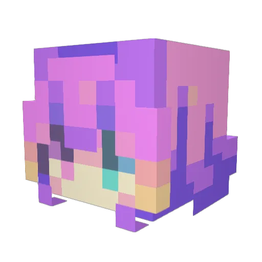 nekoslimy Minecraft avatar head, 3D render
