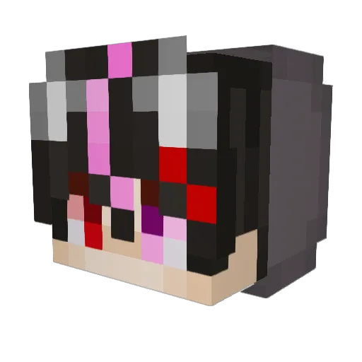 nekotakuroe Minecraft avatar head, 3D render