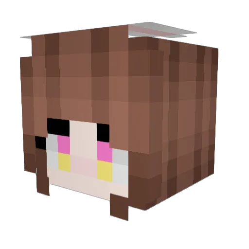 nekouu Minecraft avatar head, 3D render