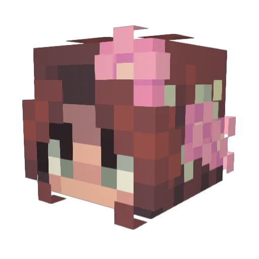 nekozaawa Minecraft avatar head, 3D render
