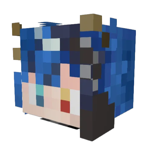 nekutekosan Minecraft avatar head, 3D render