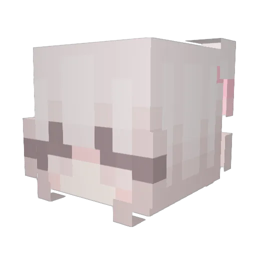 nekuwuma Minecraft avatar head, 3D render