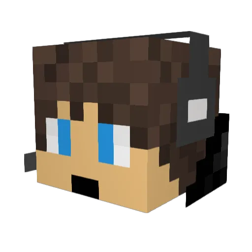 nemakikan Minecraft avatar head, 3D render