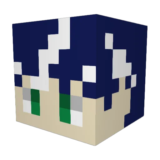 nemuiineko Minecraft avatar head, 3D render