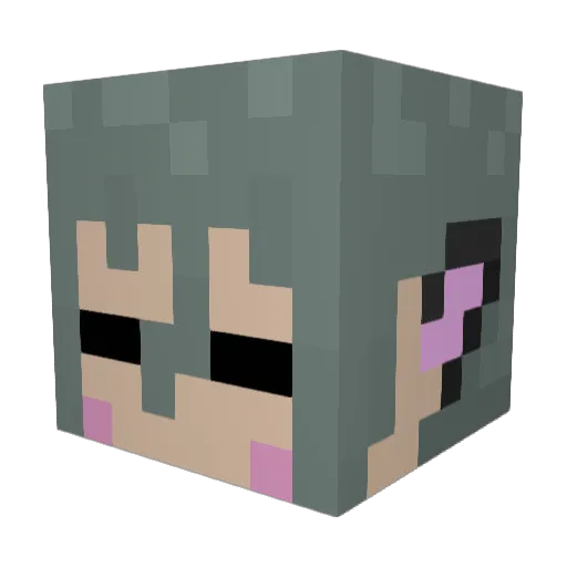 nemurinezumi Minecraft avatar head, 3D render