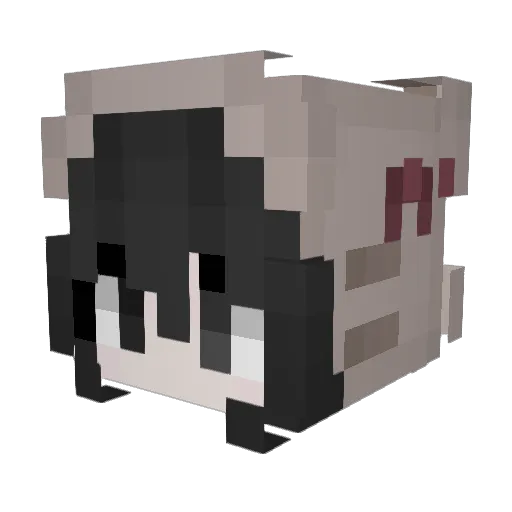 neomorbid Minecraft avatar head, 3D render