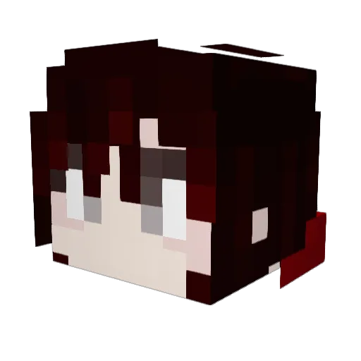 neon1on Minecraft avatar head, 3D render