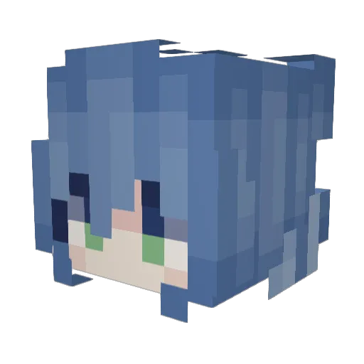 neon_1898 Minecraft avatar head, 3D render