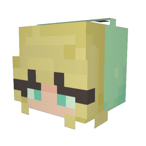 neon__panda Minecraft avatar head, 3D render