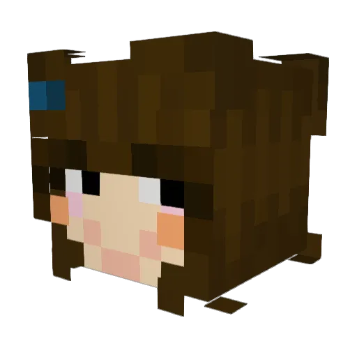neonelle_ Minecraft avatar head, 3D render