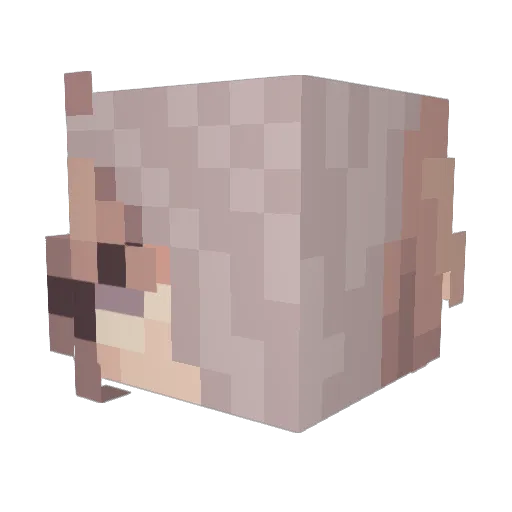 neonettic Minecraft avatar head, 3D render