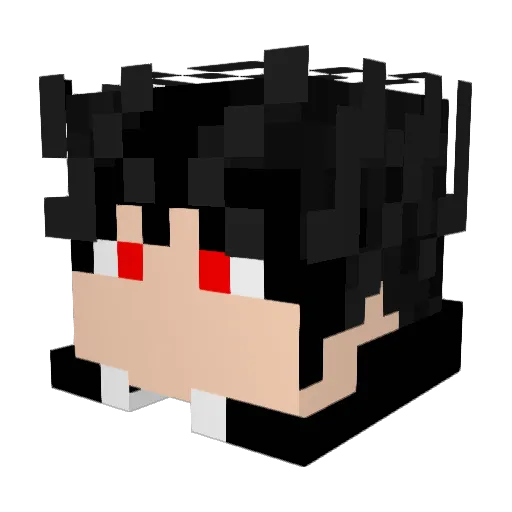 neongk Minecraft avatar head, 3D render