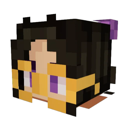neonngold Minecraft avatar head, 3D render