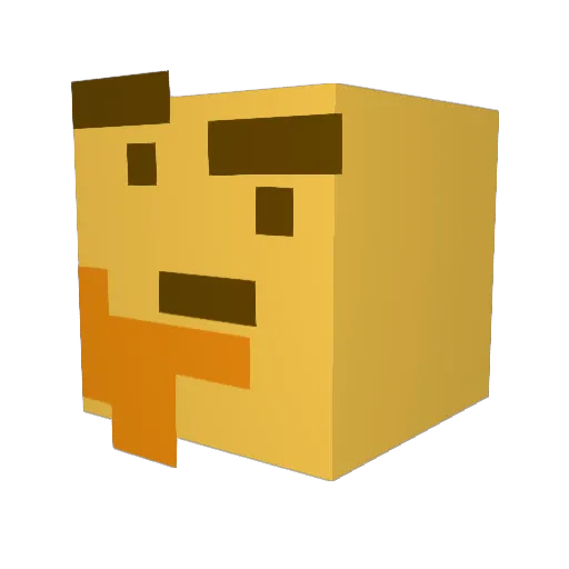 neoteny_ Minecraft avatar head, 3D render