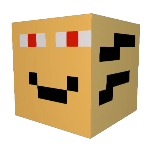 neption Minecraft avatar head, 3D render