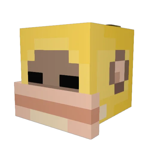 neptuneoverload Minecraft avatar head, 3D render