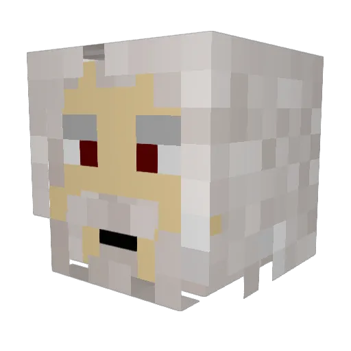 nerbed Minecraft avatar head, 3D render