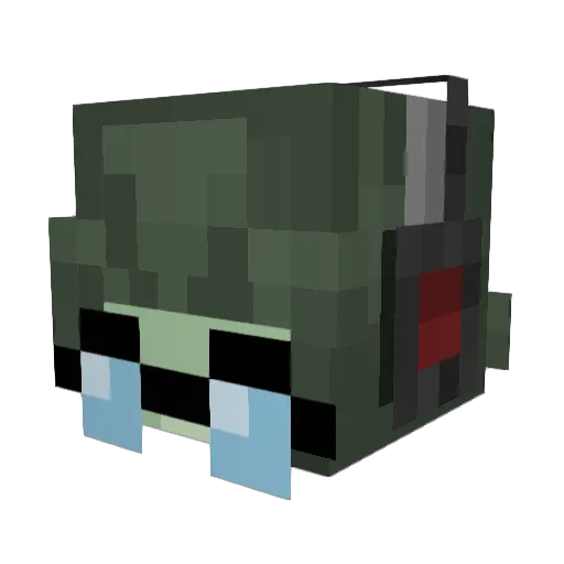 nerdbass Minecraft avatar head, 3D render