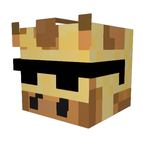 nerdzik Minecraft avatar head, 3D render
