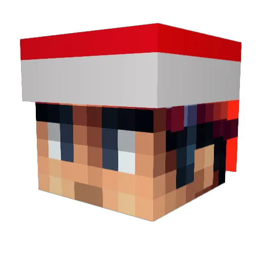 nerfedy Minecraft avatar head, 3D render