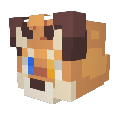 nerolihusky Minecraft avatar head, 3D render