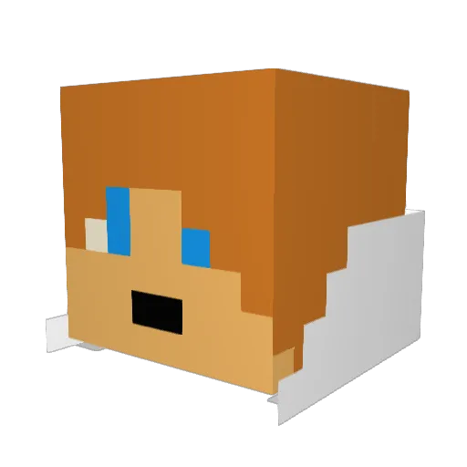 nerouvs Minecraft avatar head, 3D render