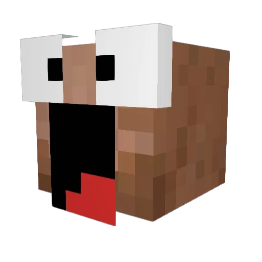 nerpc Minecraft avatar head, 3D render