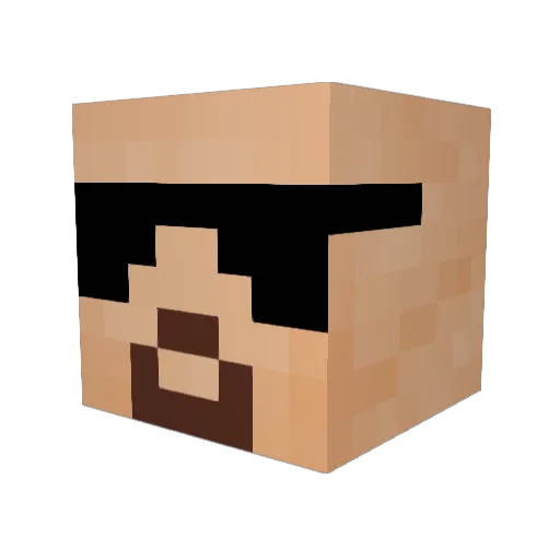 nervio_ Minecraft avatar head, 3D render