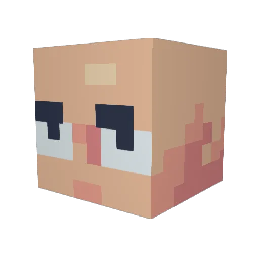 nesticless Minecraft avatar head, 3D render