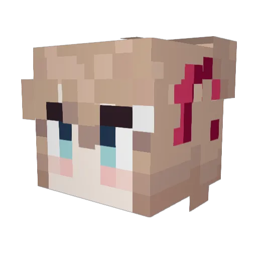 neuro_sama4949 Minecraft avatar head, 3D render