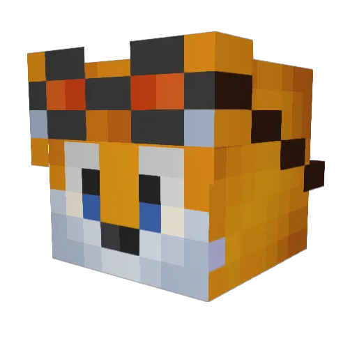 neuromancy Minecraft avatar head, 3D render