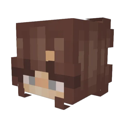 neverkiera Minecraft avatar head, 3D render