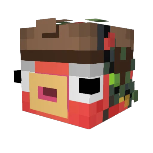 new_won Minecraft avatar head, 3D render