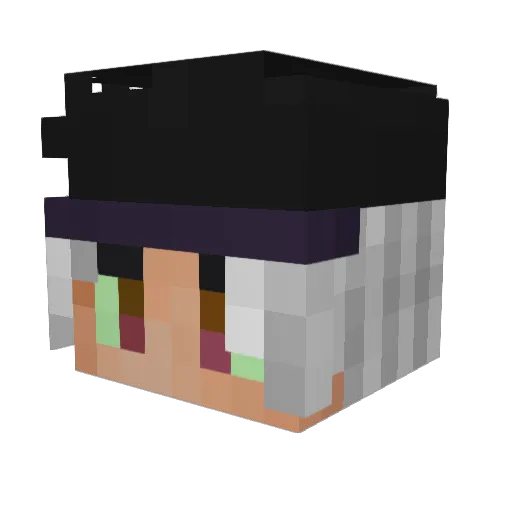 newmanly Minecraft avatar head, 3D render