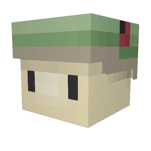 nexolotl Minecraft avatar head, 3D render
