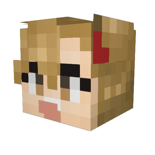 next_iil Minecraft avatar head, 3D render