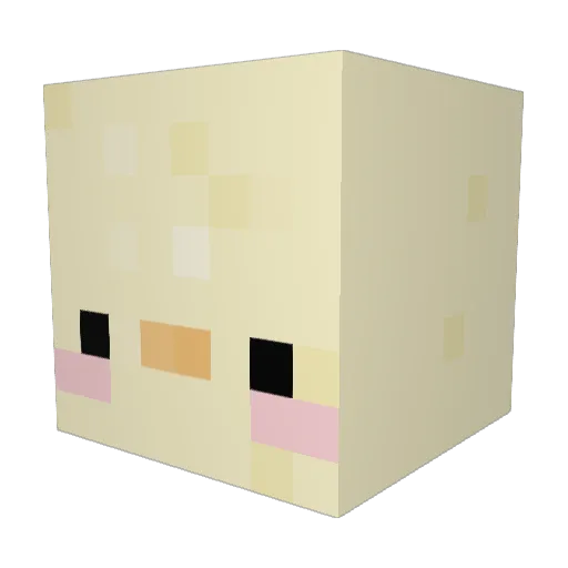 nezuuri Minecraft avatar head, 3D render